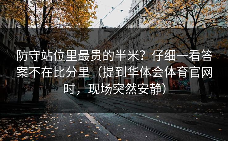 防守站位里最贵的半米？仔细一看答案不在比分里（提到华体会体育官网时，现场突然安静）