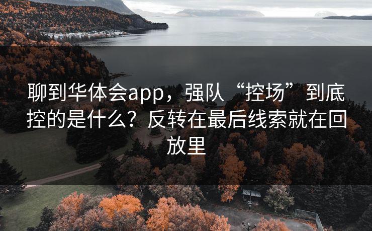 聊到华体会app，强队“控场”到底控的是什么？反转在最后线索就在回放里